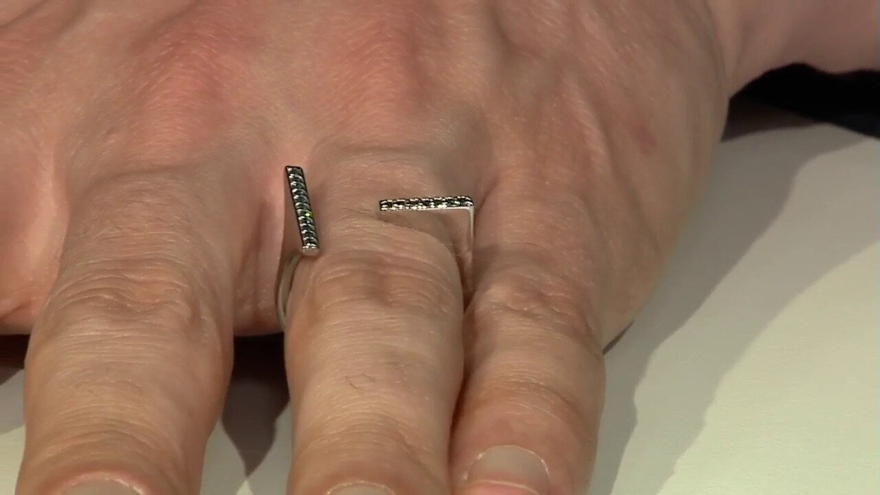 Video Anello in argento con Diamante Blu I3 (de Melo)