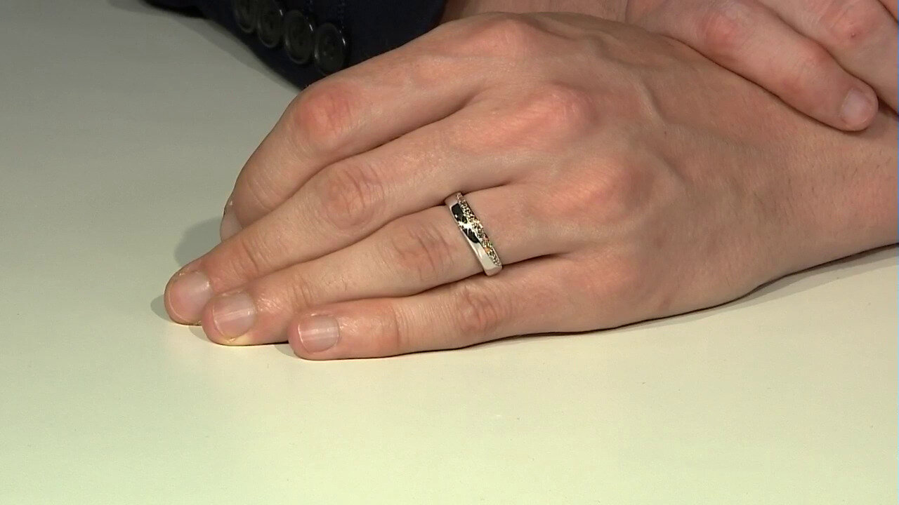 Video Zilveren ring met een I2 Champagne Diamant