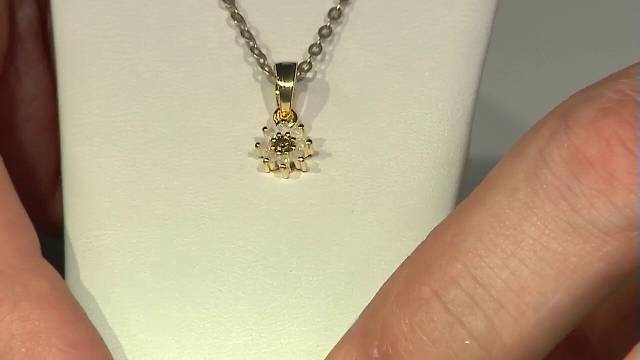 Video I3 Champagne Diamond Silver Pendant