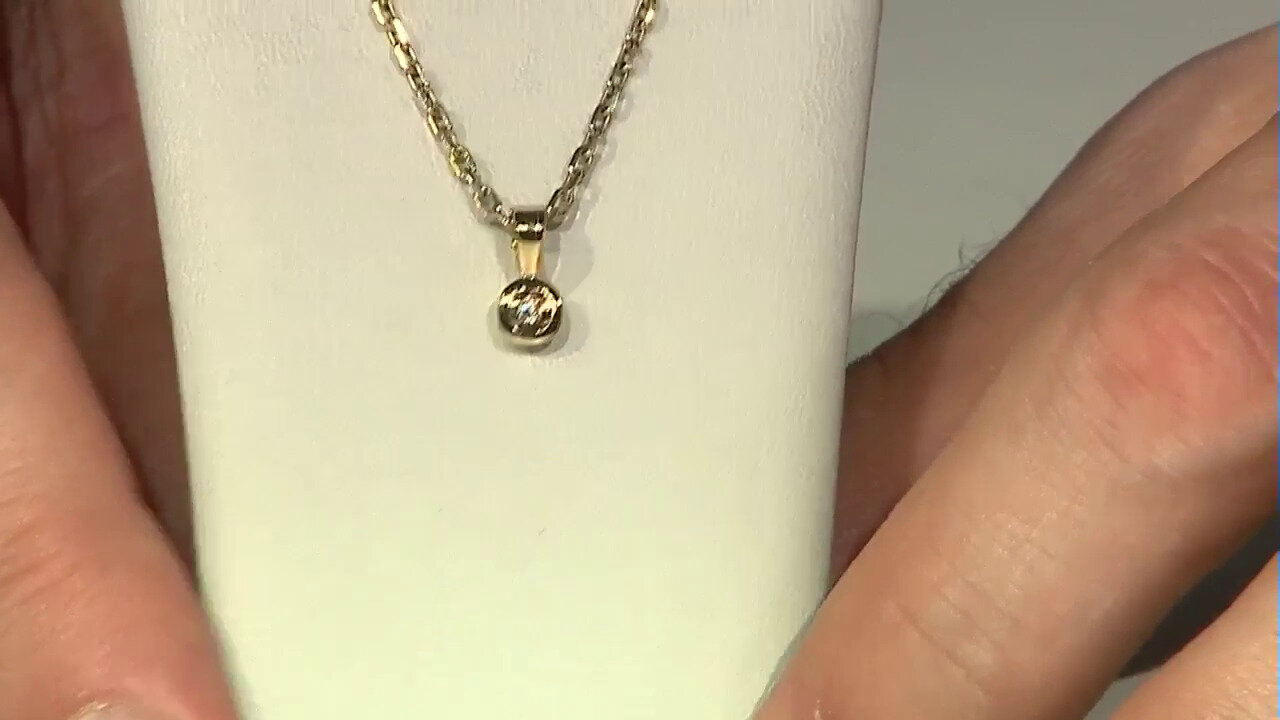 Video I2 Champagne Diamond Silver Pendant