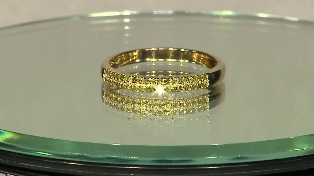 Video I3 Yellow Diamond Silver Ring