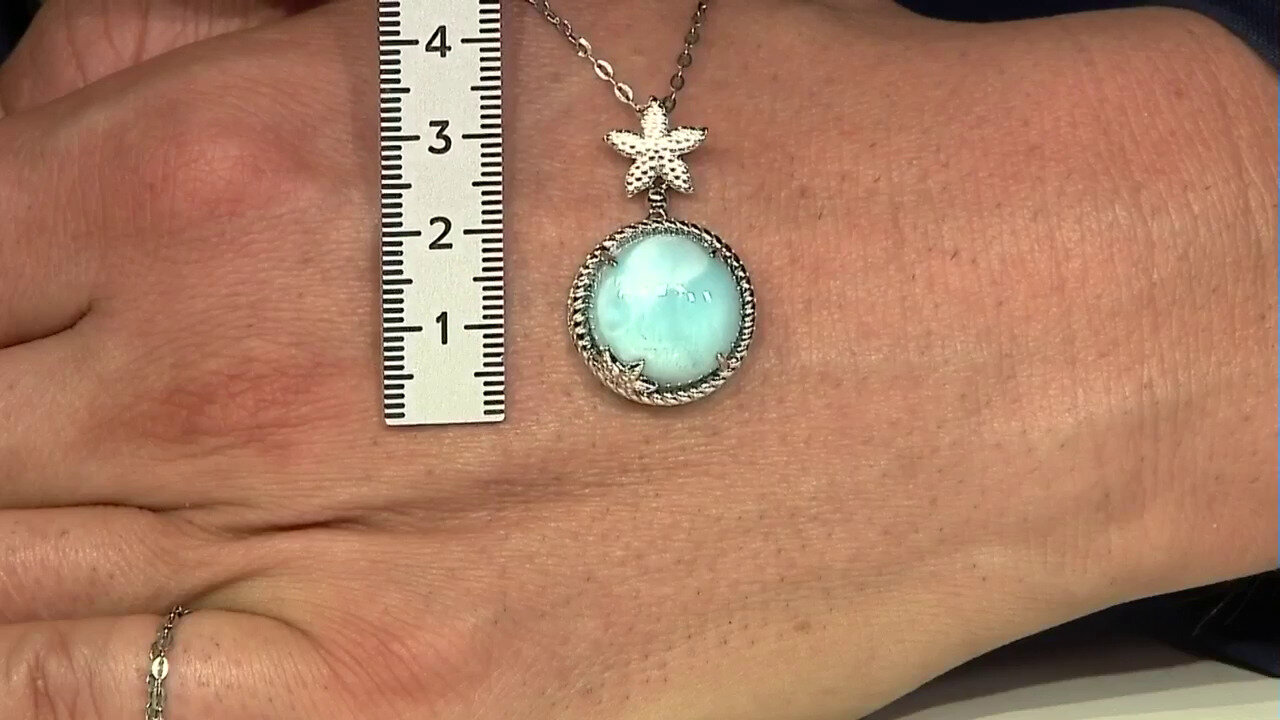 Video Pendentif en argent et Larimar