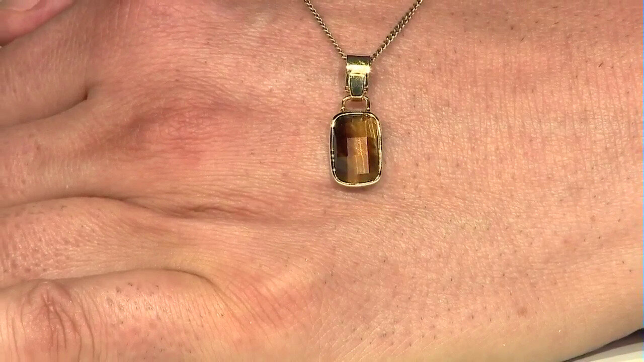 Video Pendentif en argent et Œil de Tigre