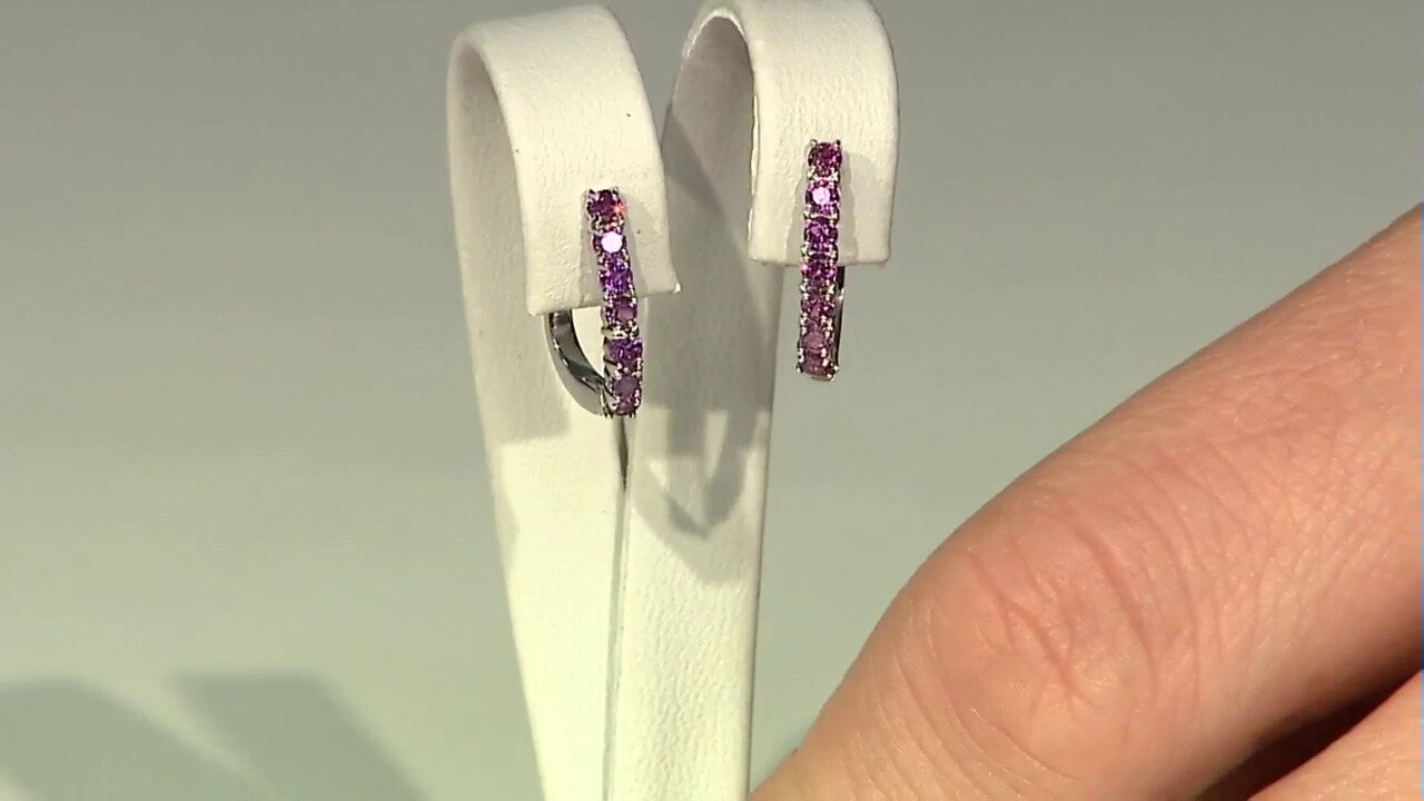 Video Boucles d'oreilles en argent et Grenat Rhodolite