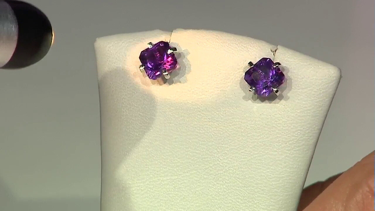 Video Siberian Amethyst Silver Earrings