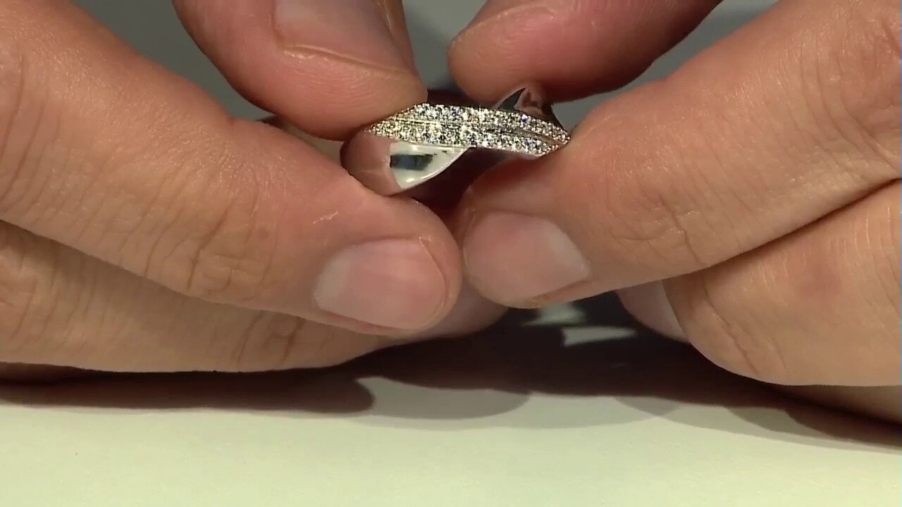 Video Zilveren ring met zirkonen