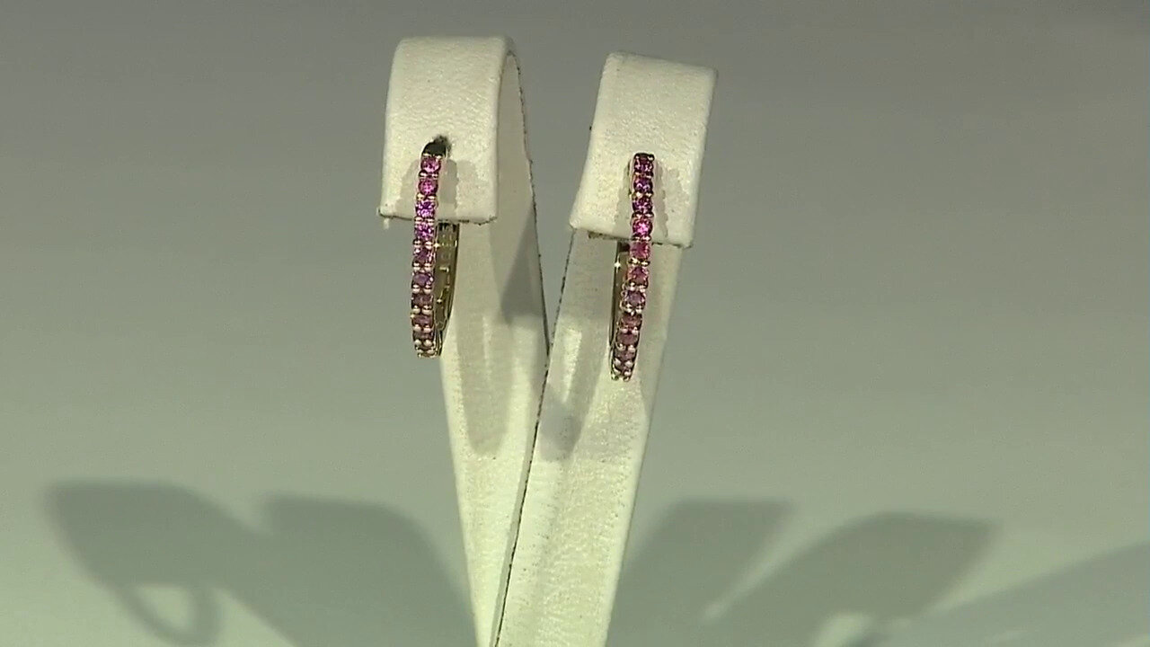 Video Boucles d'oreilles en argent et Grenat Rhodolite