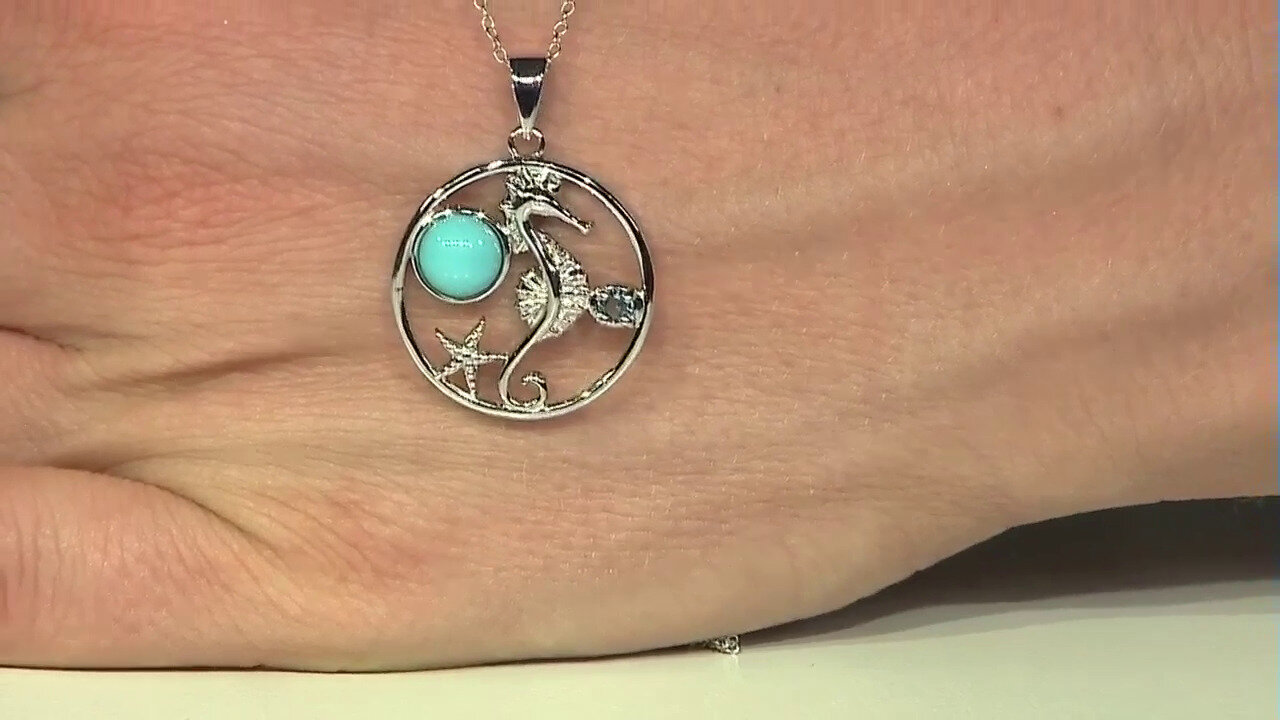 Video Collier en argent et Turquoise arizona