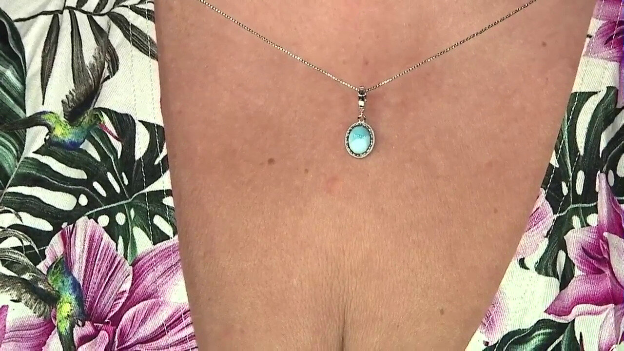 Video Ciondolo in argento con Larimar