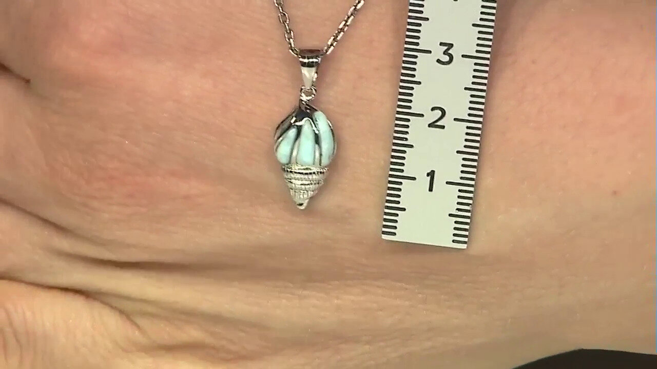 Video Pendentif en argent et Larimar