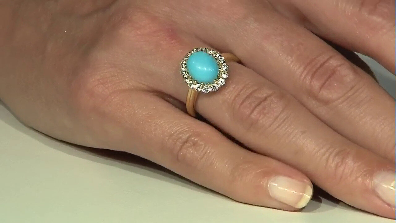 Video Zilveren ring met een Sleeping Beauty Turkoois