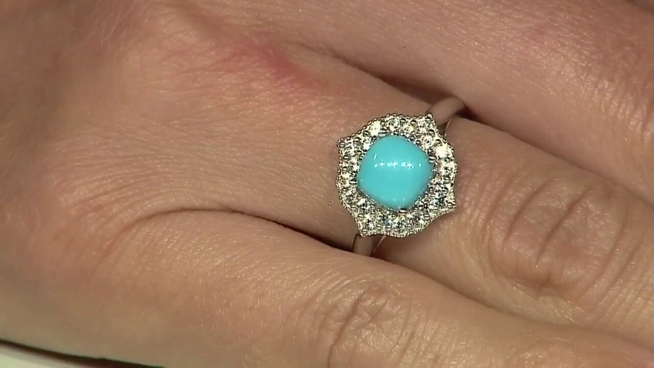 Video 9K Sleeping Beauty Turquoise Gold Ring