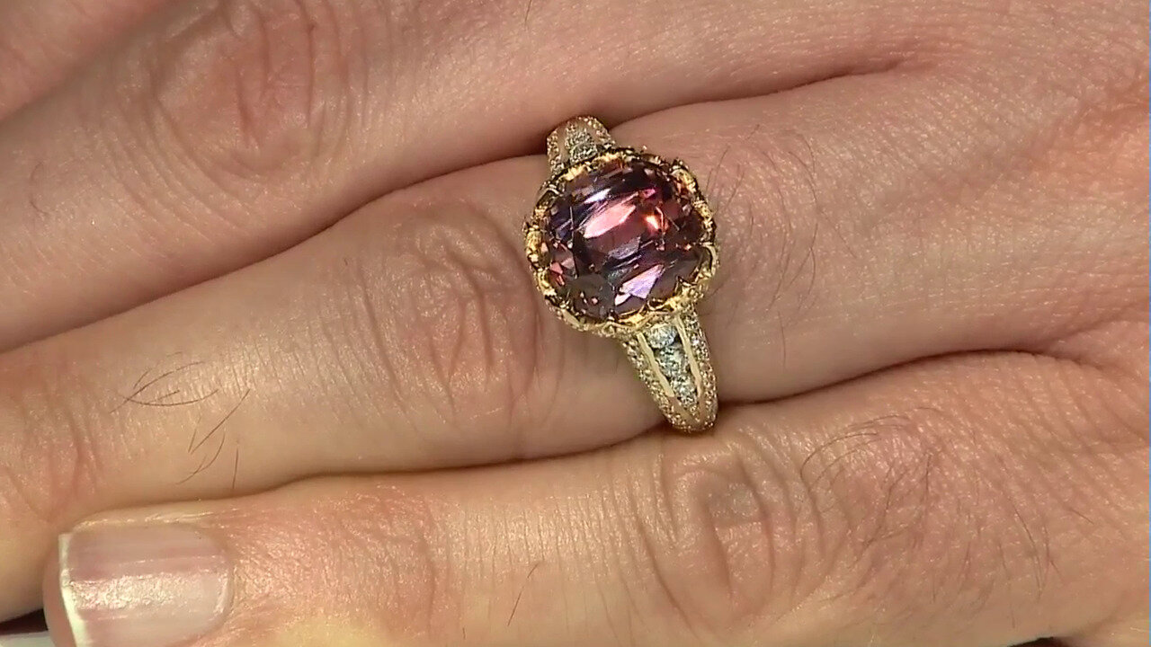 Video Bague en or et Tourmaline rose du Nigéria (de Melo)