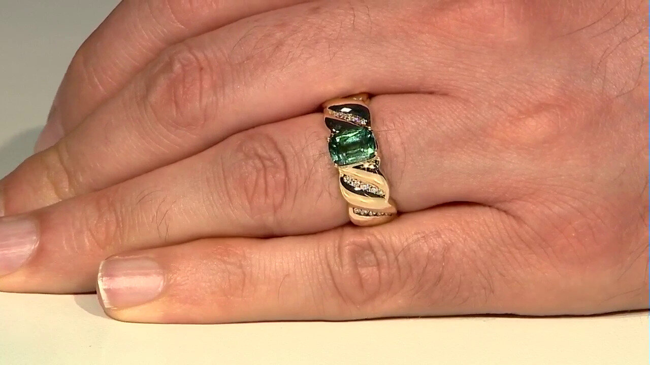 Video Bague en or et Tourmaline du Brésil (de Melo)