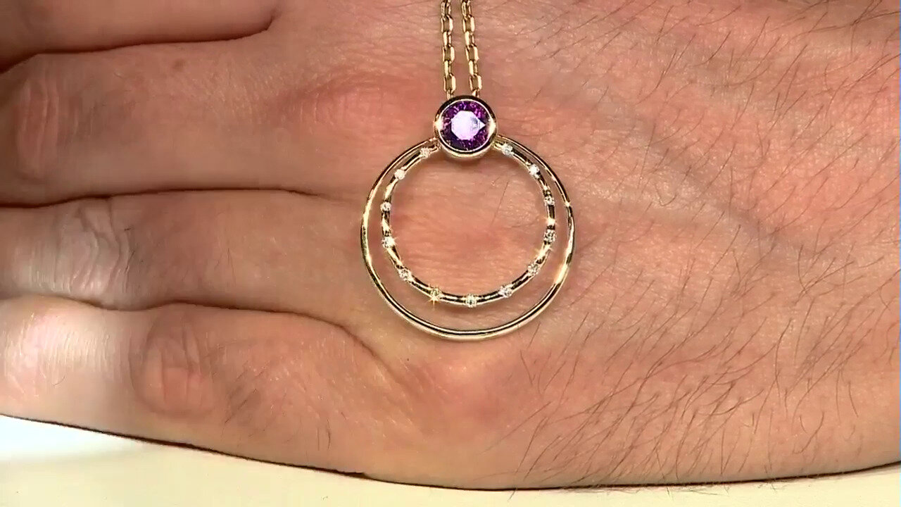 Video Pendentif en or et Grenat magenta (de Melo)