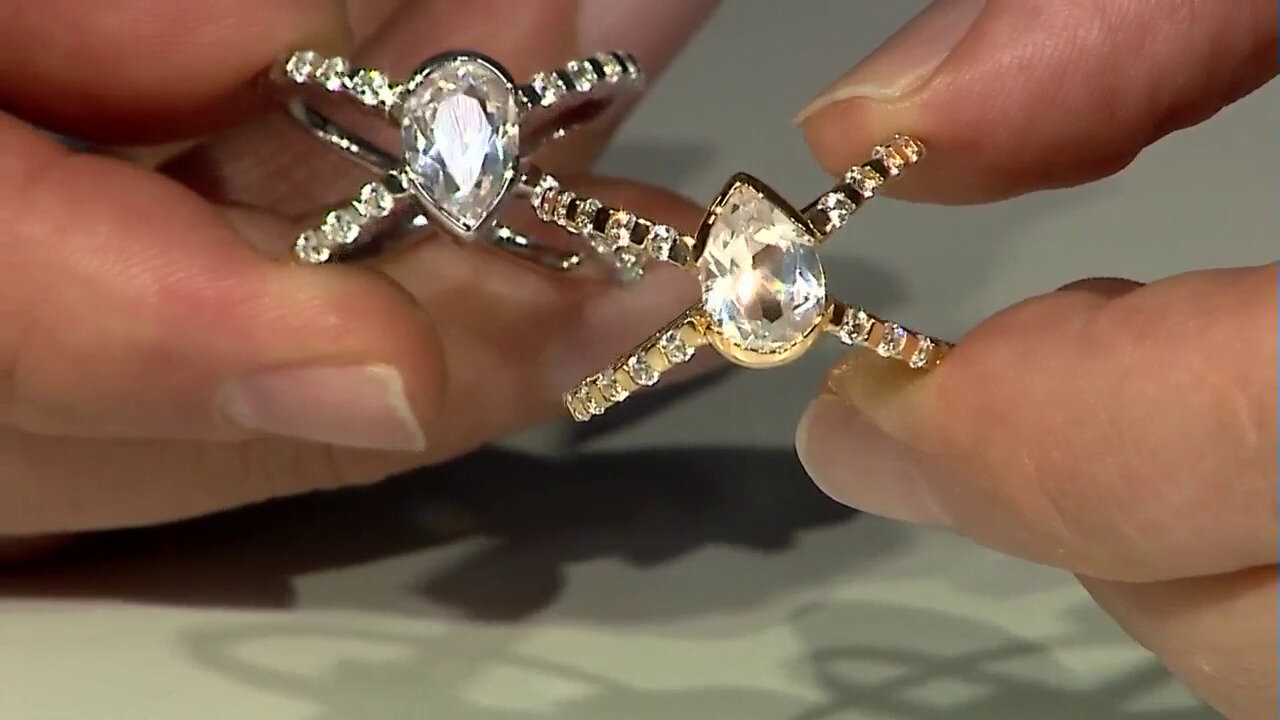 Video Zilveren ring met een danburiet (de Melo)