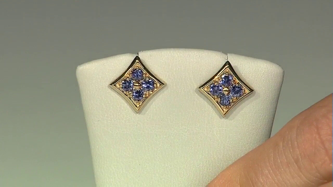 Video 9K AAA Tanzanite Gold Earrings (de Melo)