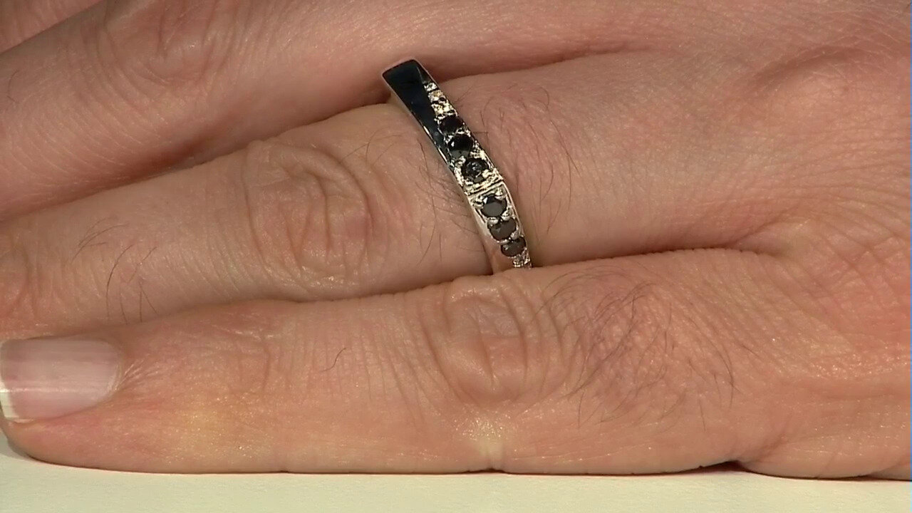 Video Anello in argento con Diamante Nero (de Melo)