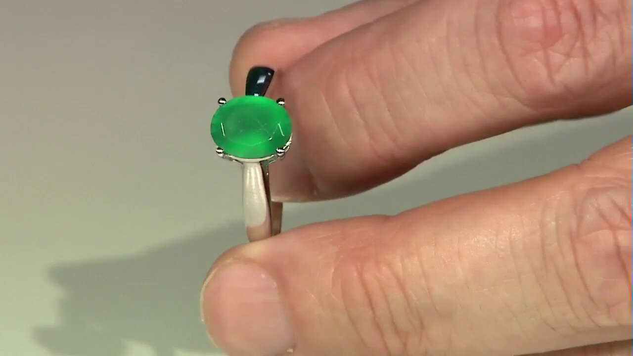 Video Green Onyx Silver Ring