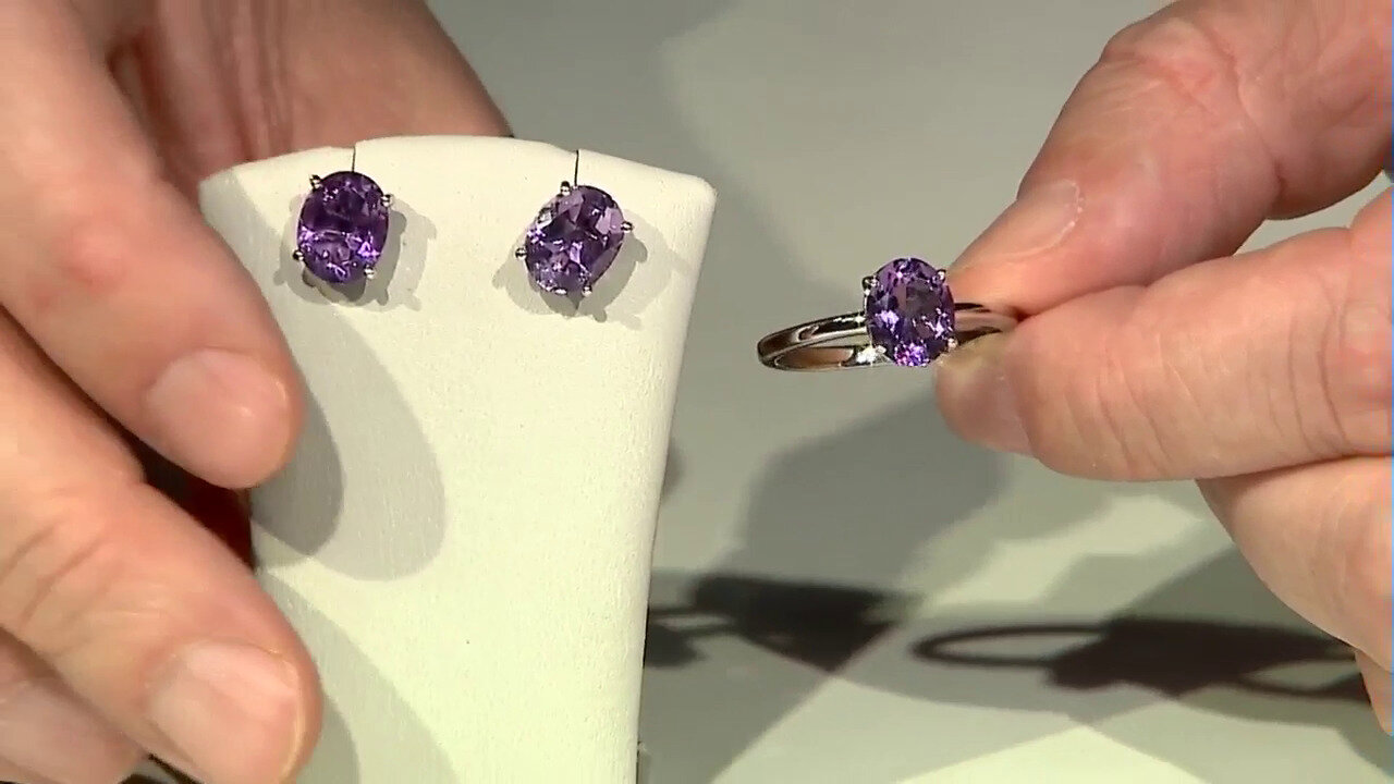 Video Amethyst Silver Ring