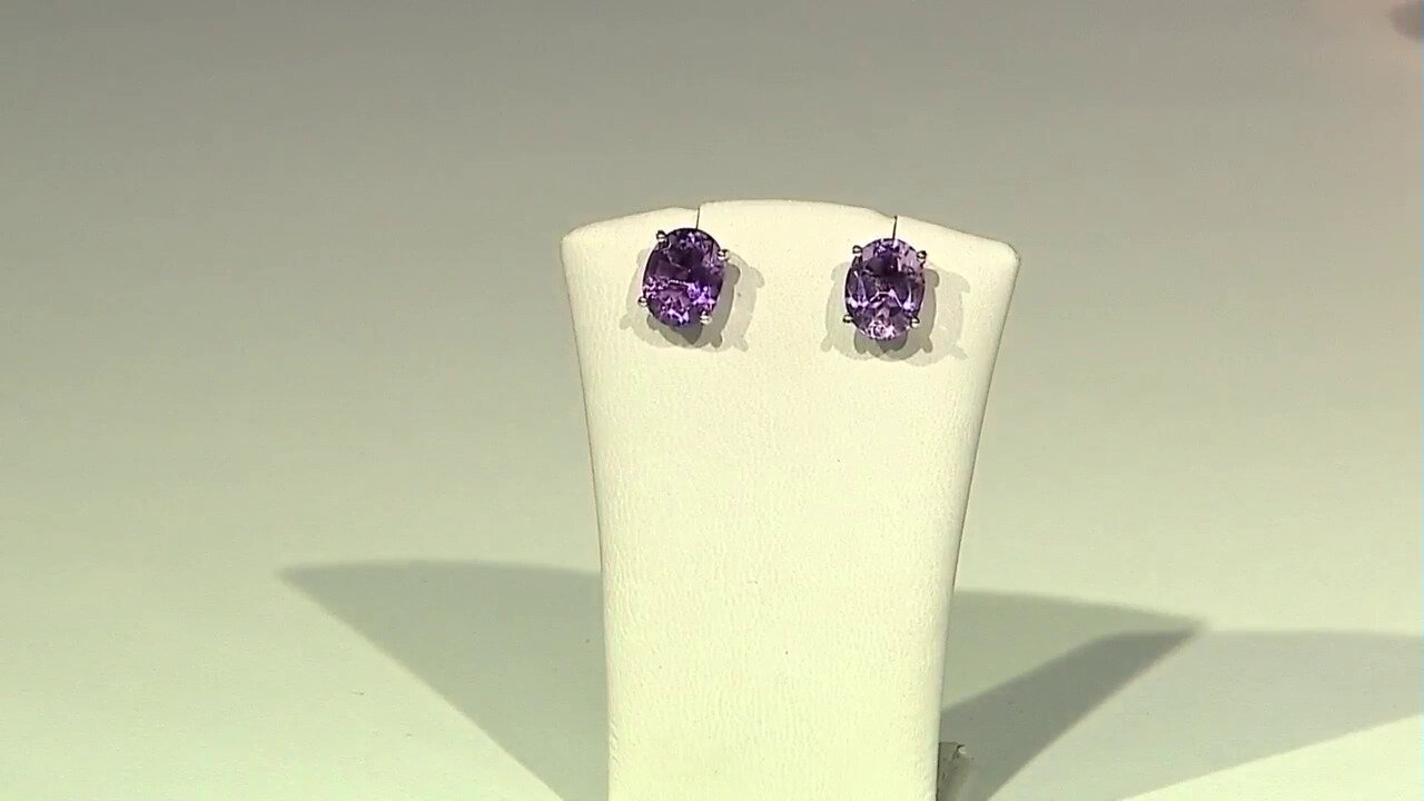 Video Amethyst Silver Earrings