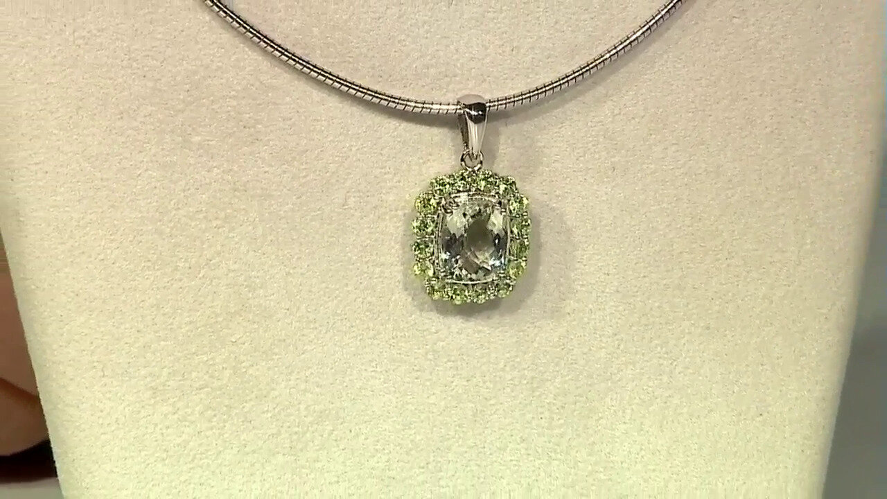 Video Green Amethyst Silver Pendant