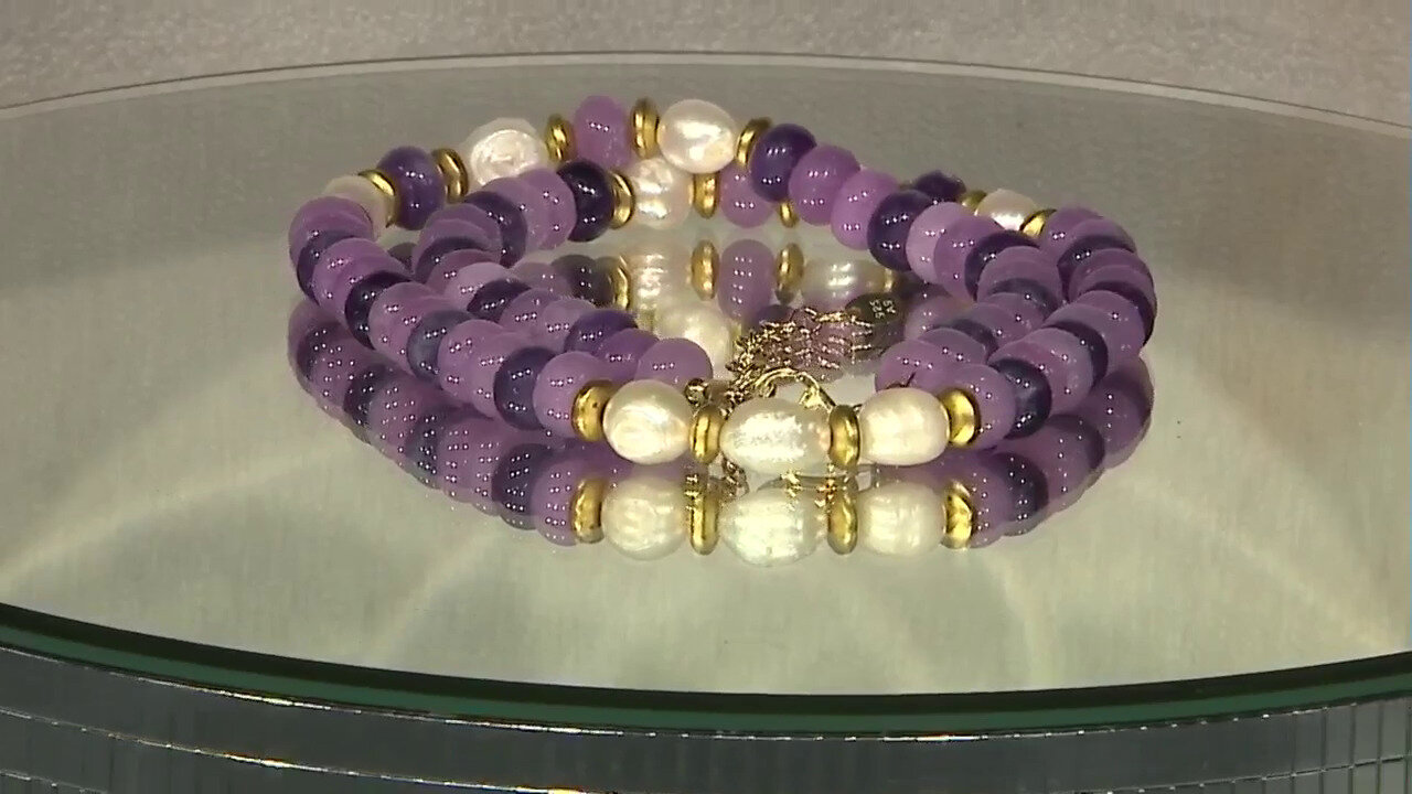 Video Collar en plata con Cuarzo púrpura (Riya)