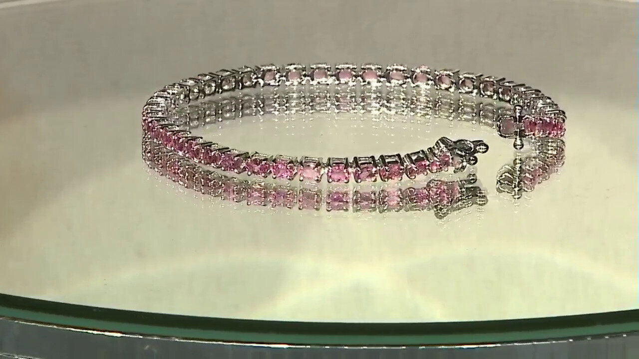 Video Brazilian Pink Tourmaline Silver Bracelet