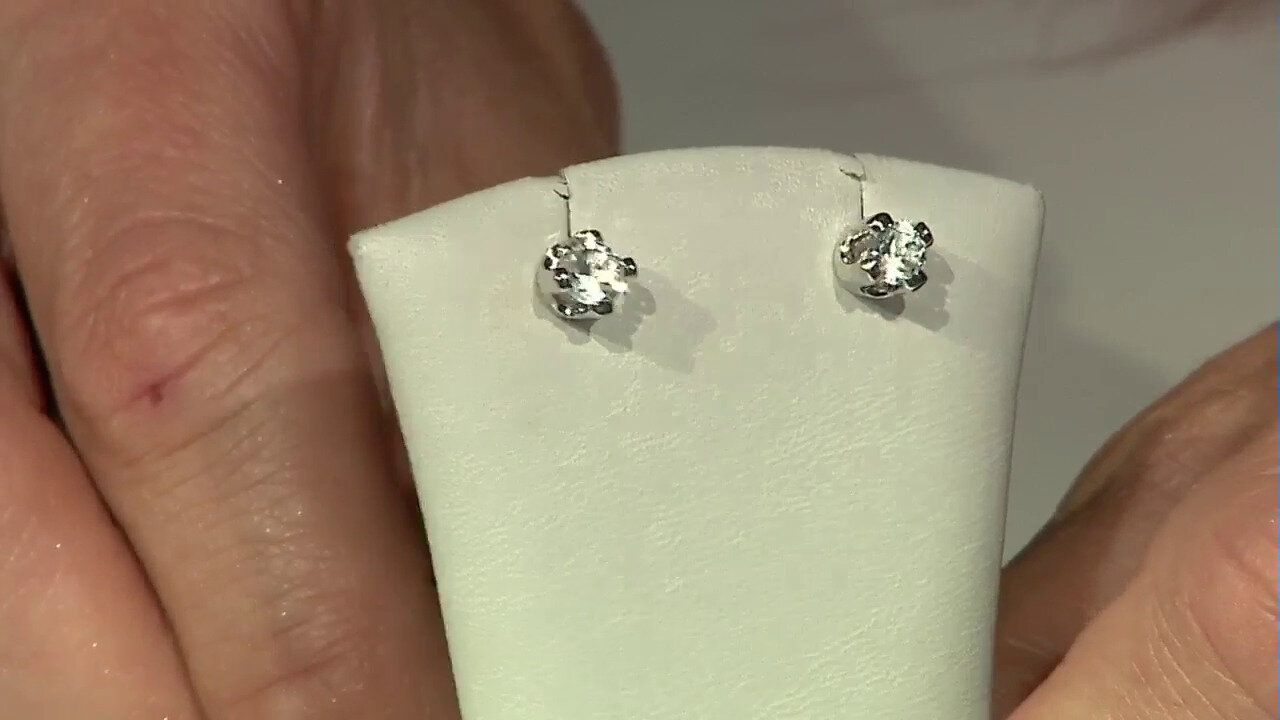 Video White Topaz Silver Earrings