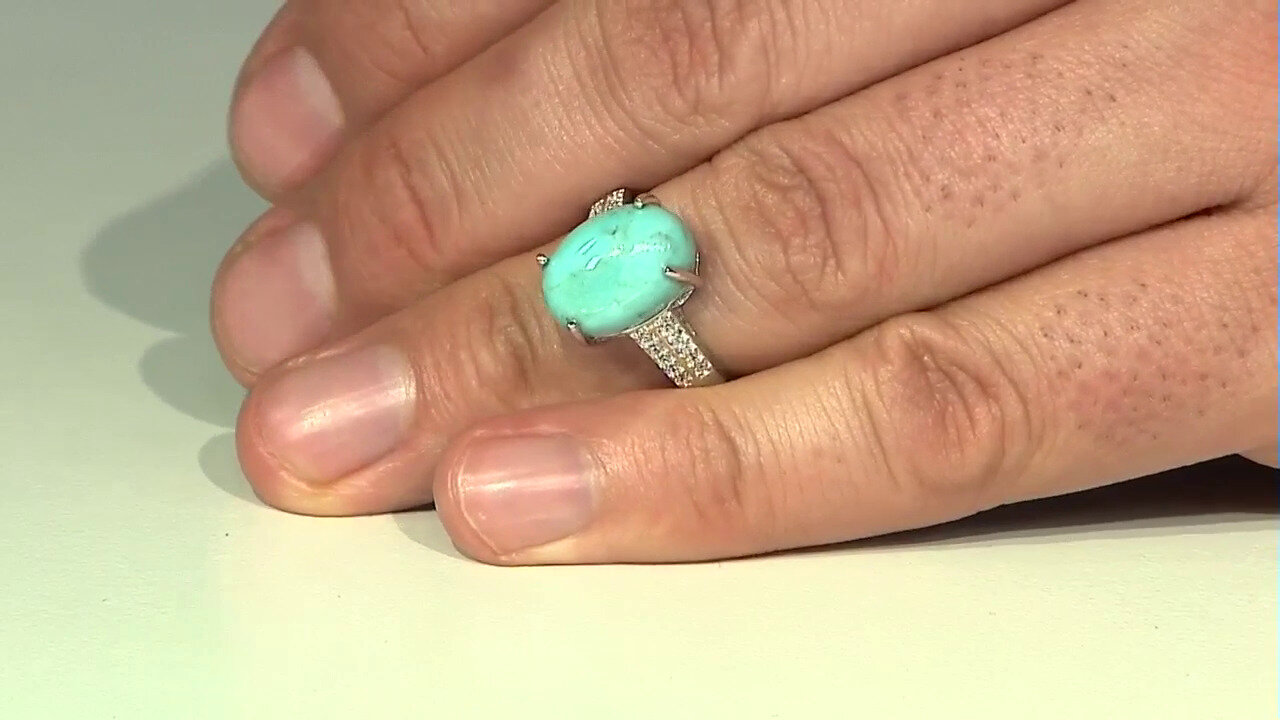 Video Anillo en plata con Turquesa azul del Mohave Kingman