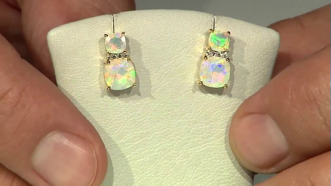 Video Welo Opal Silver Earrings