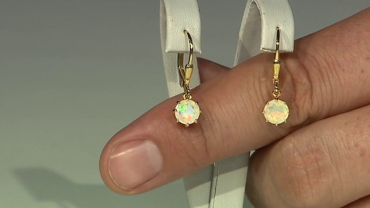 Video Welo Opal Silver Earrings