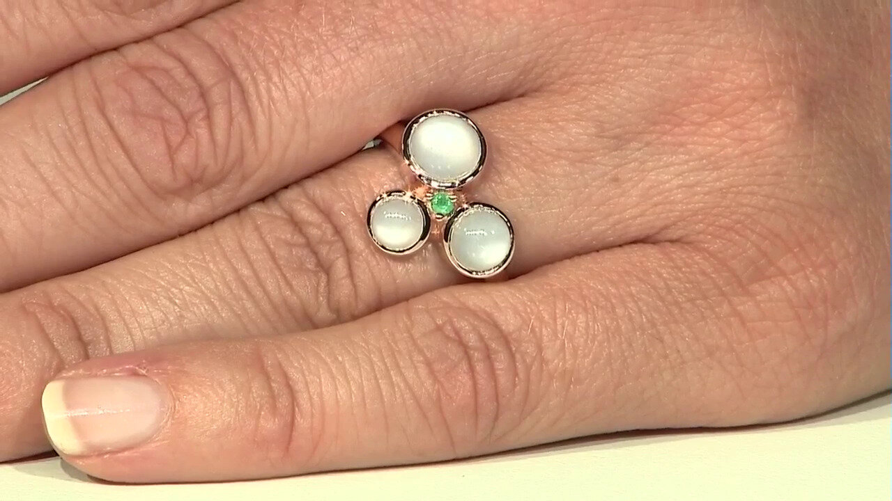 Video White Moonstone Silver Ring (KM by Juwelo)