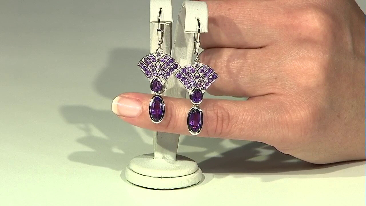 Video Amethyst Silver Earrings (KM by Juwelo)