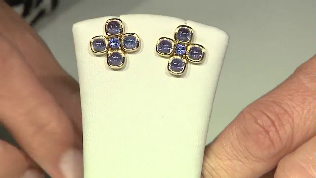 Video Tanzanite Silver Earrings (KM by Juwelo)