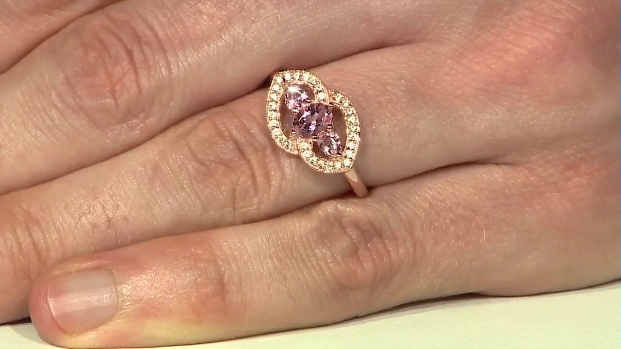 Video Bague en argent et Tourmaline rose du Nigéria