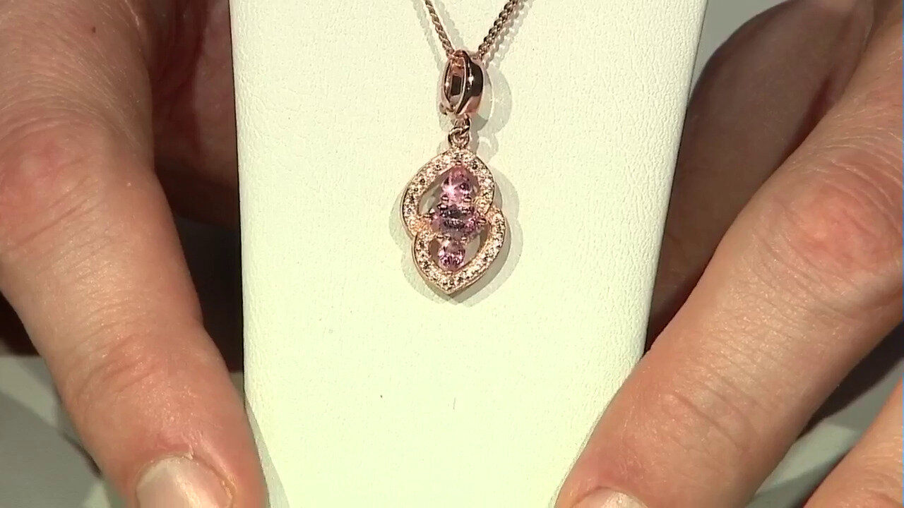 Video Pendentif en argent et Tourmaline rose du Nigéria