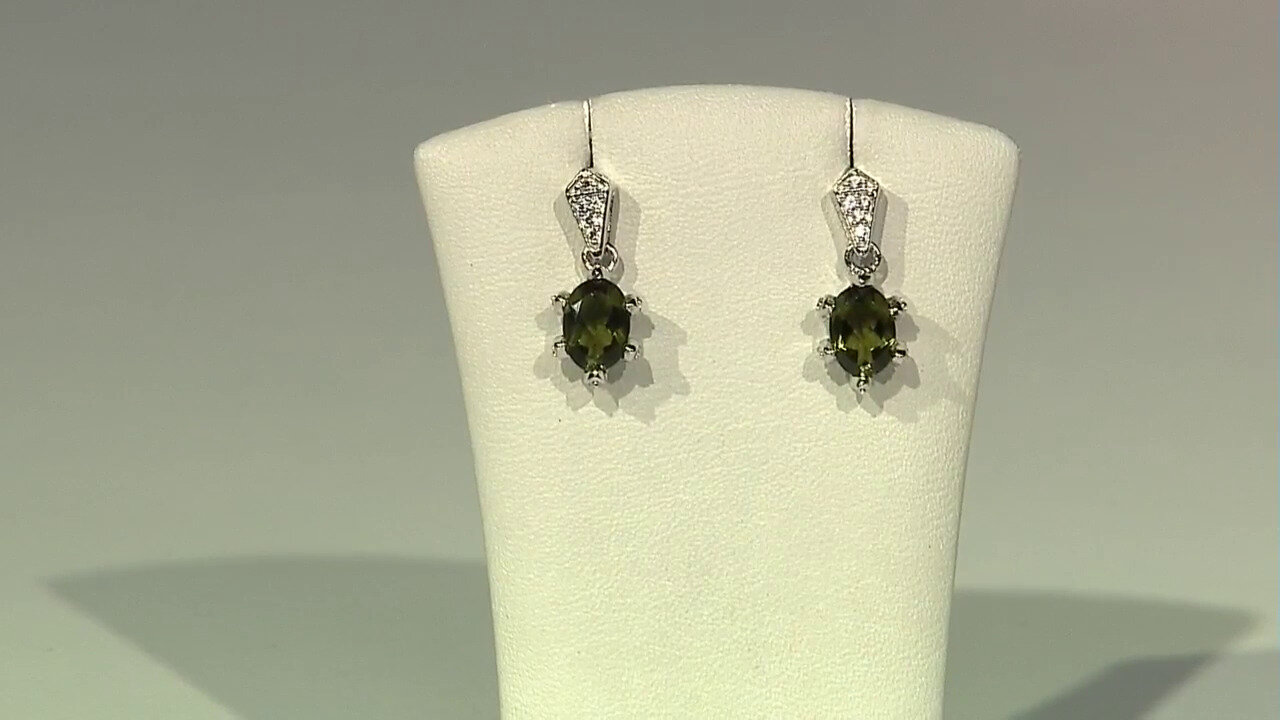 Video Boucles d'oreilles en argent et Moldavite