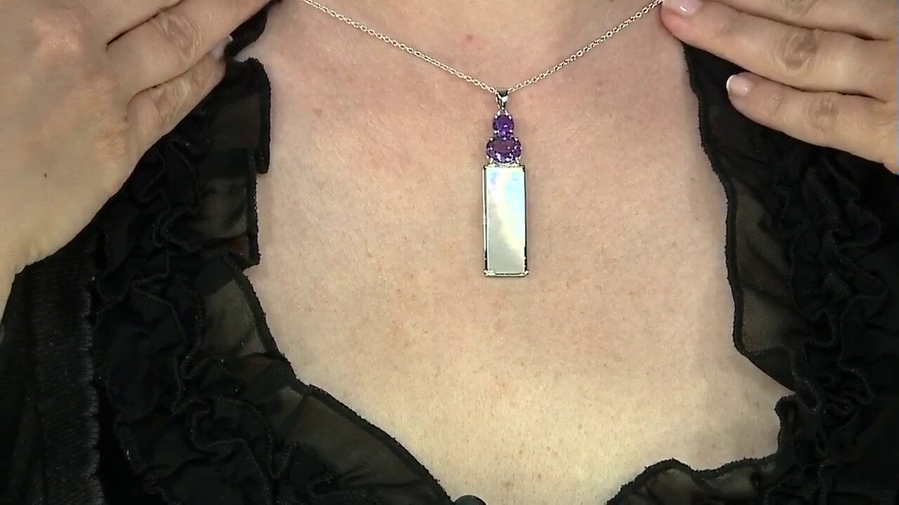 Video Mother of Pearl Silver Necklace