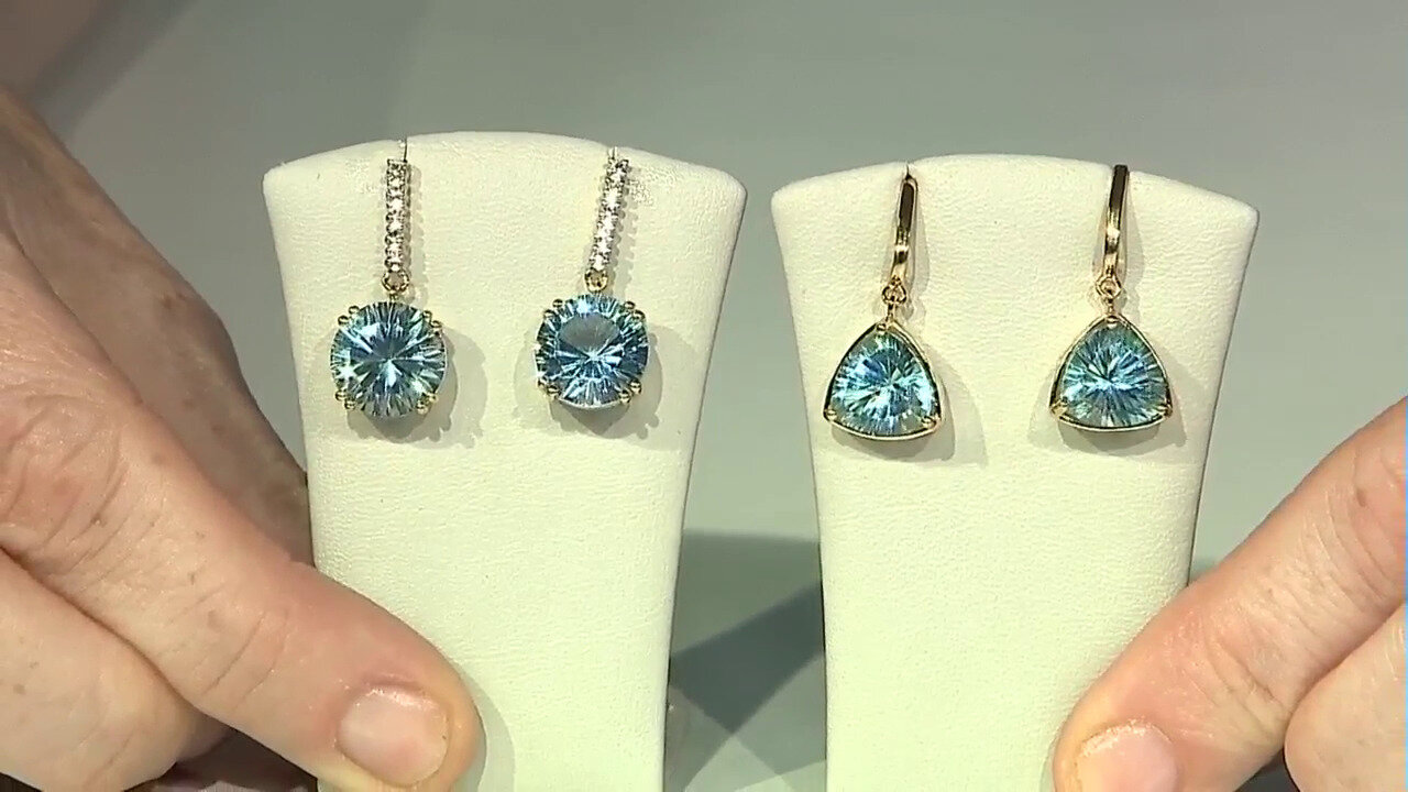 Video Boucles d'oreilles en argent et Topaze bleu ciel