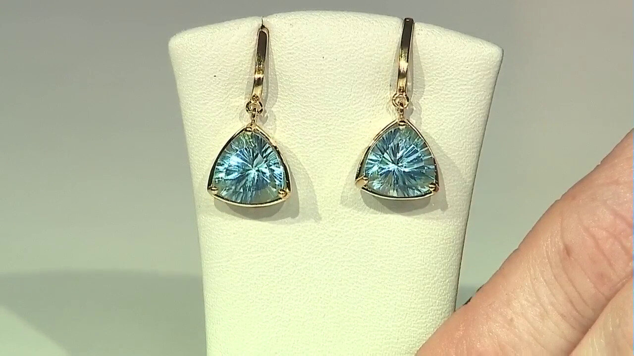 Video Boucles d'oreilles en argent et Topaze bleu ciel