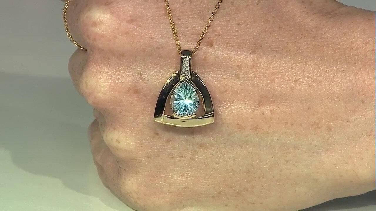 Video Collier en argent et Topaze bleu ciel