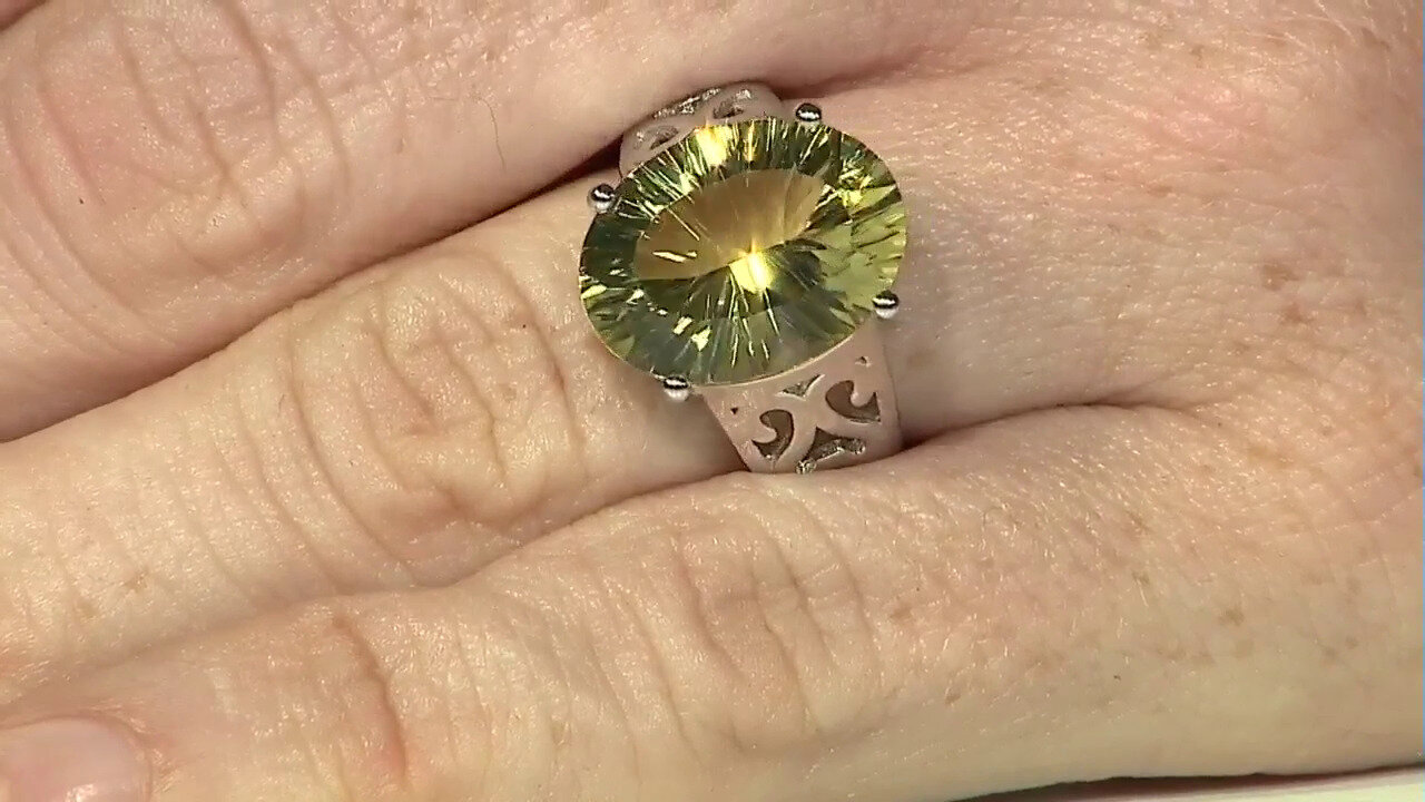 Video Lemon Quartz Silver Ring