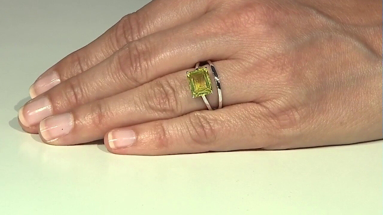 Video Anello in argento con Quarzo Limone