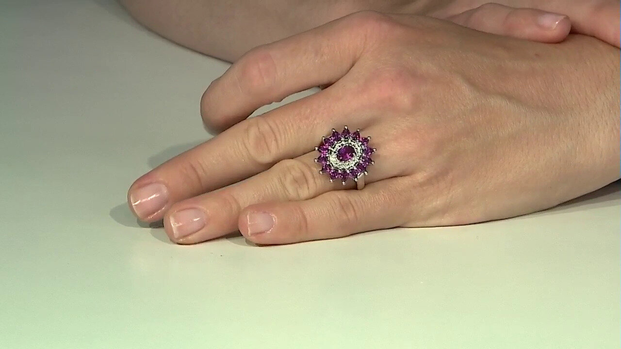 Video Anello in argento con Rodolite