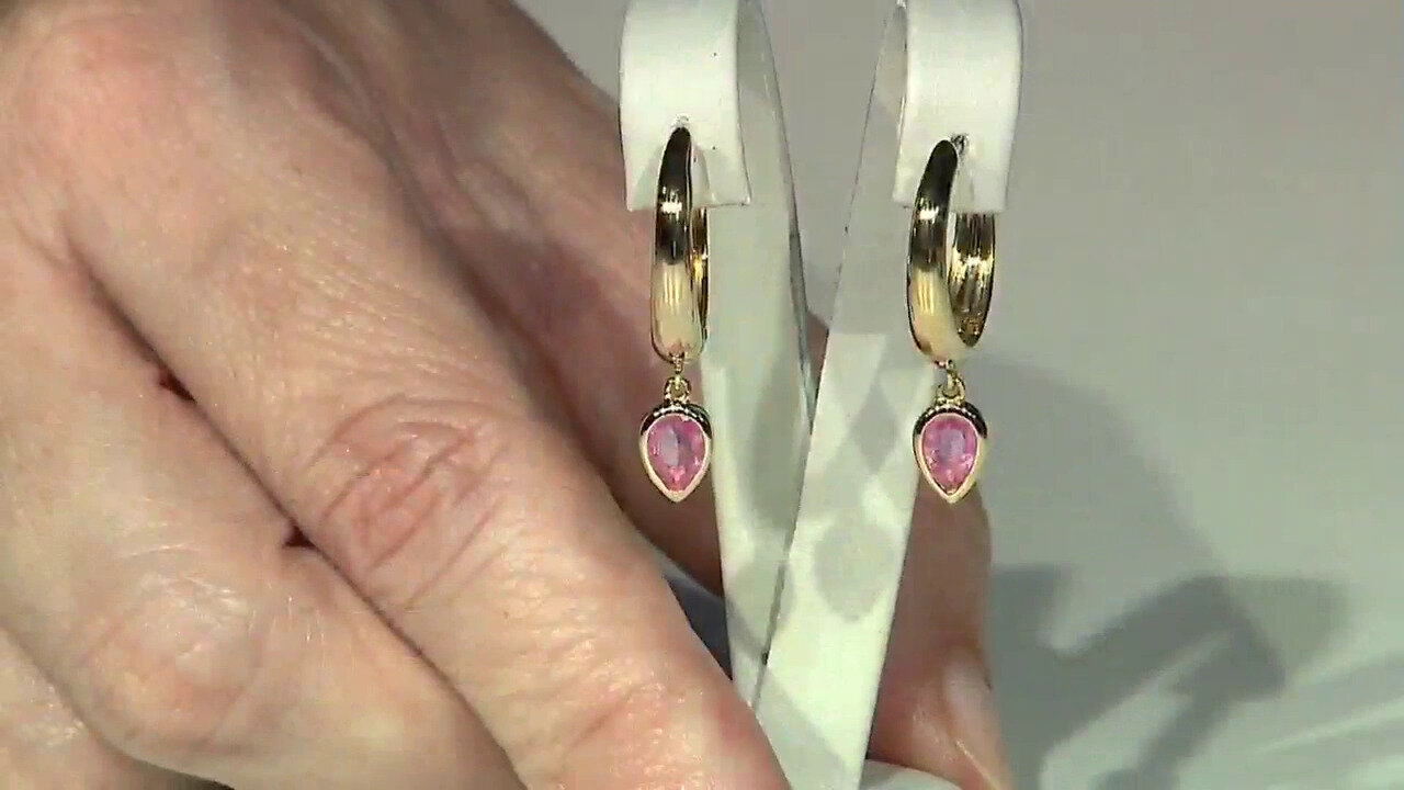 Video Madagascar Pink Sapphire Silver Earrings