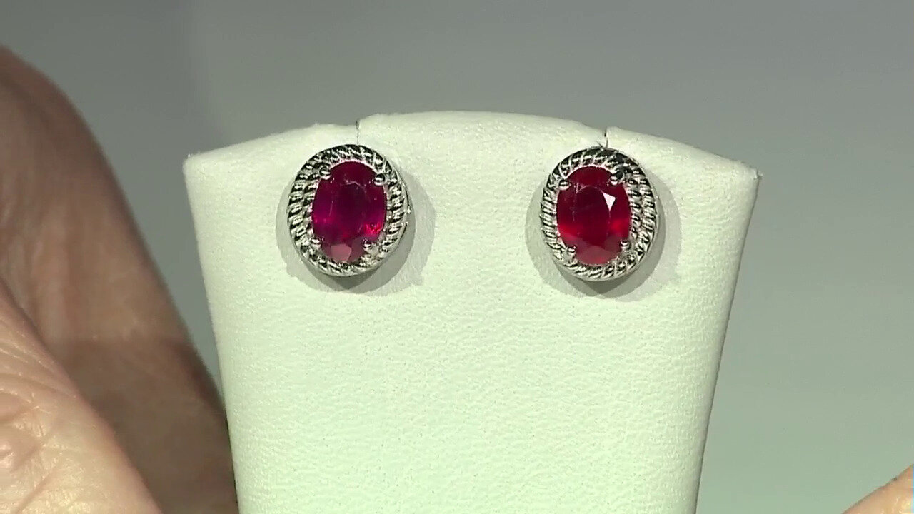 Video Madagascar Ruby Silver Earrings