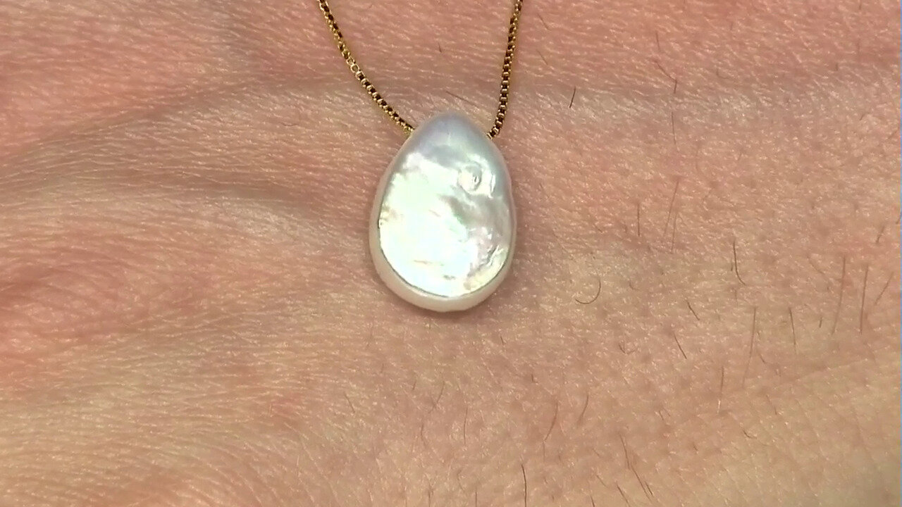 Video Collier en argent et Perle blanche de culture d'eau douce (Joias do Paraíso)