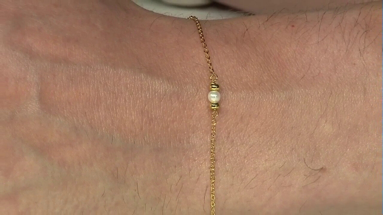 Video Brazalete en plata con Perla blanca Freshwater (Joias do Paraíso)