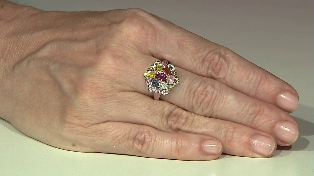 Video Bague en argent et Saphir de Ceylan rose non chauffé